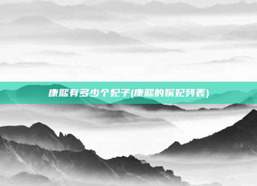 康熙有多少个妃子(康熙的嫔妃列表)
