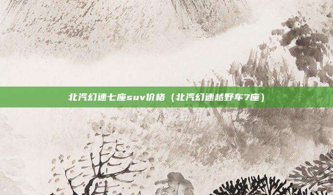 北汽幻速七座suv价格（北汽幻速越野车7座）