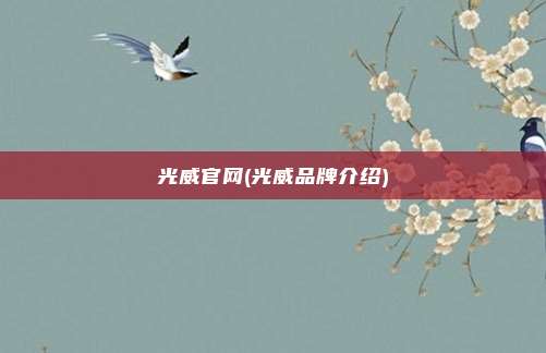 光威官网(光威品牌介绍)