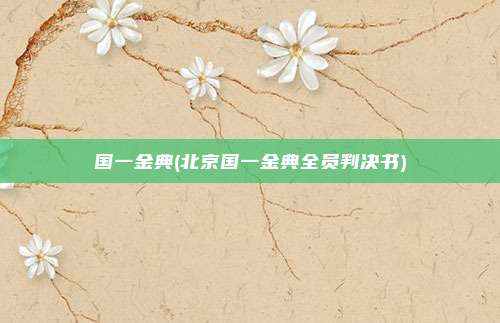 国一金典(北京国一金典全员判决书)
