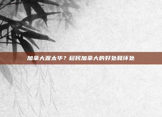 加拿大渥太华?移民加拿大的好处和坏处