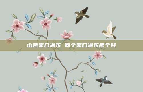 山西壶口瀑布 两个壶口瀑布哪个好