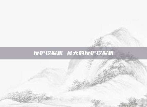 反铲挖掘机 最大的反铲挖掘机