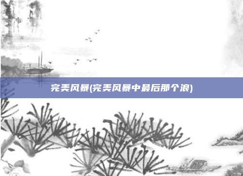 完美风暴(完美风暴中最后那个浪)