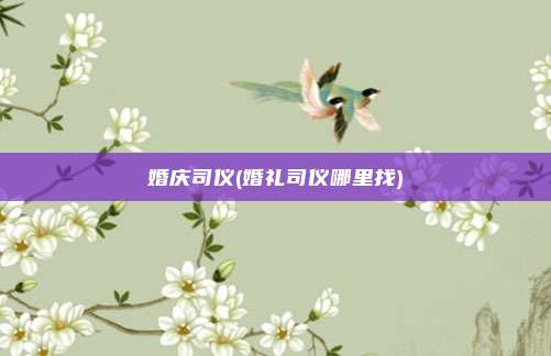 婚庆司仪(婚礼司仪哪里找)