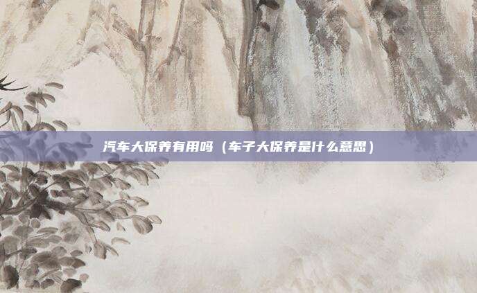 汽车大保养有用吗（车子大保养是什么意思）