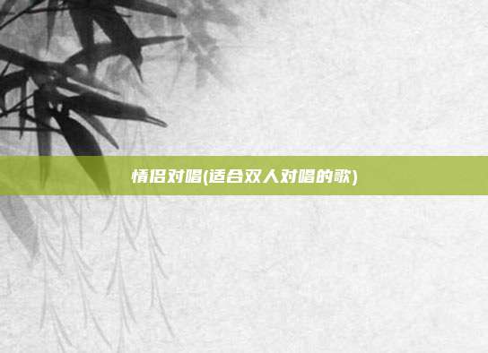 情侣对唱(适合双人对唱的歌)