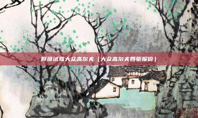 胖哥试驾大众高尔夫（大众高尔夫四驱报价）