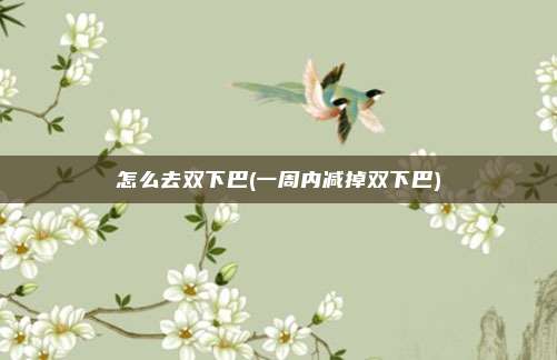 怎么去双下巴(一周内减掉双下巴)