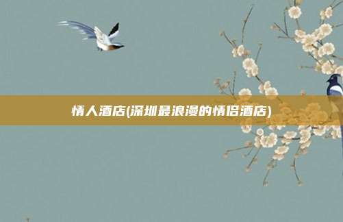 情人酒店(深圳最浪漫的情侣酒店)
