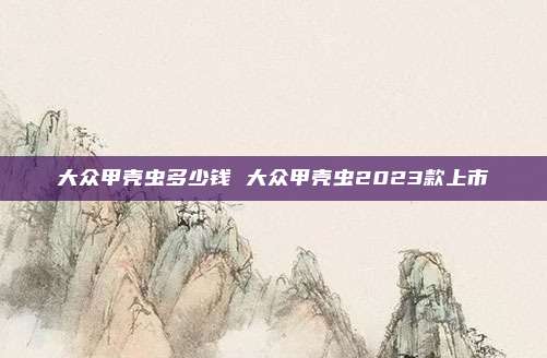 大众甲壳虫多少钱 大众甲壳虫2023款上市