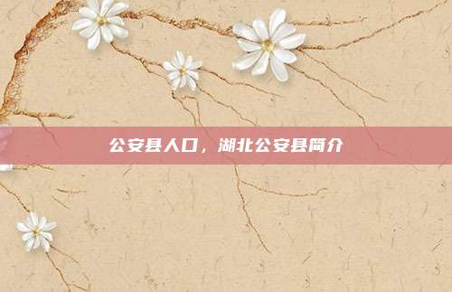 公安县人口,湖北公安县简介