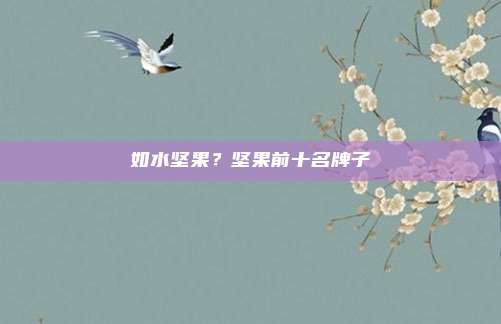 如水坚果?坚果前十名牌子