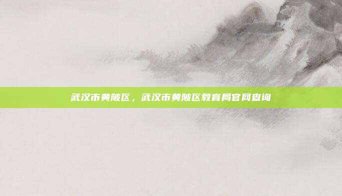 武汉市黄陂区，武汉市黄陂区教育局官网查询