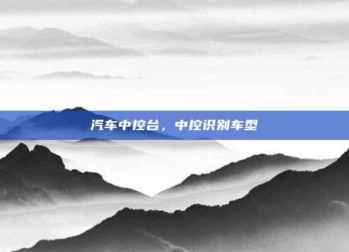 汽车中控台,中控识别车型