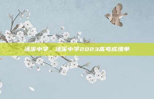 汤溪中学，汤溪中学2023高考成绩单