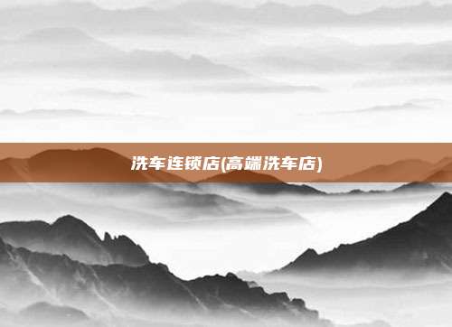 洗车连锁店(高端洗车店)