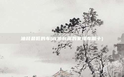 油耗最低的车(省油耐用的家用车前十)