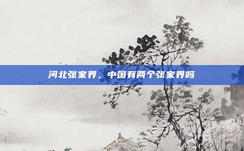 河北张家界,中国有两个张家界吗