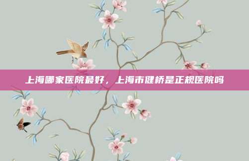 上海哪家医院最好,上海市健桥是正规医院吗