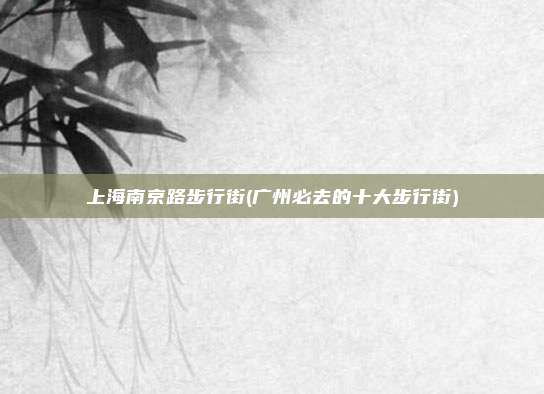 上海南京路步行街(广州必去的十大步行街)