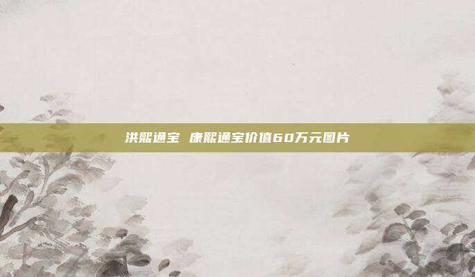 洪熙通宝 康熙通宝价值60万元图片