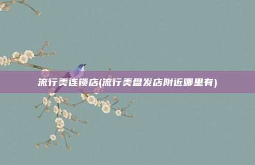 流行美连锁店(流行美盘发店附近哪里有)