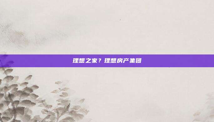 理想之家？理想房产集团