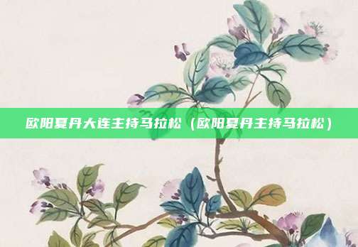 欧阳夏丹大连主持马拉松（欧阳夏丹主持马拉松）