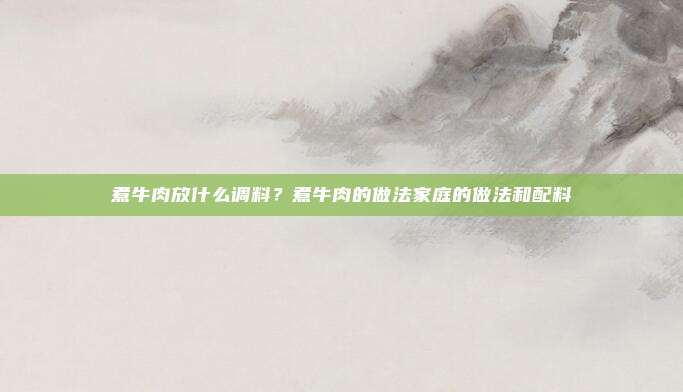 煮牛肉放什么调料？煮牛肉的做法家庭的做法和配料