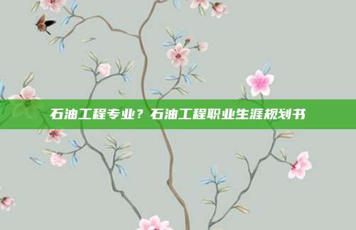 石油工程专业?石油工程职业生涯规划书