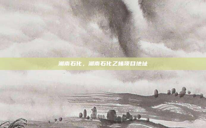 湖南石化,湖南石化乙烯项目地址