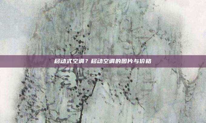 移动式空调?移动空调的图片与价格