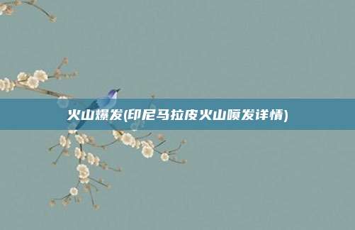 火山爆发(印尼马拉皮火山喷发详情)