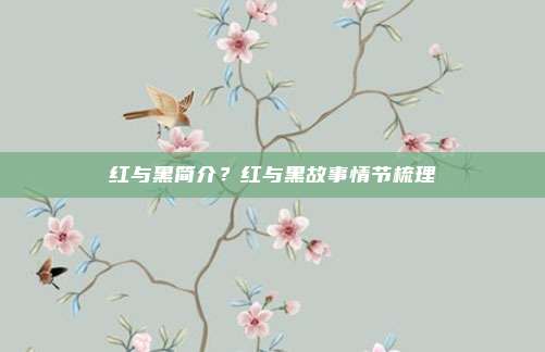 红与黑简介？红与黑故事情节梳理