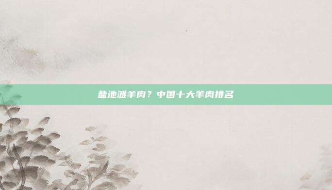 盐池滩羊肉？中国十大羊肉排名