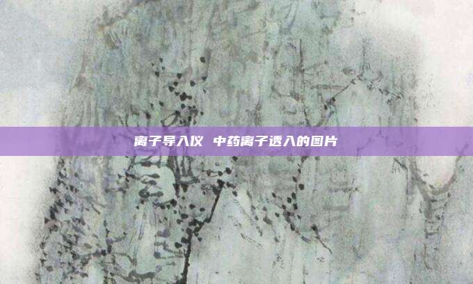 离子导入仪 中药离子透入的图片