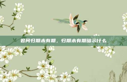 君问归期未有期，归期未有期暗示什么