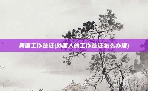 美国工作签证(外国人的工作签证怎么办理)