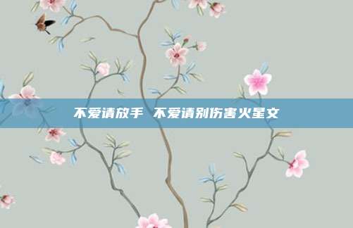 不爱请放手 不爱请别伤害火星文
