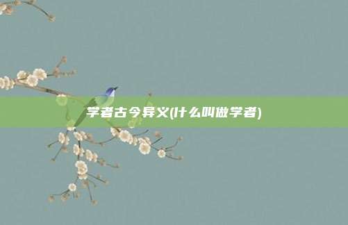 学者古今异义(什么叫做学者)