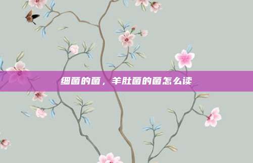 细菌的菌，羊肚菌的菌怎么读