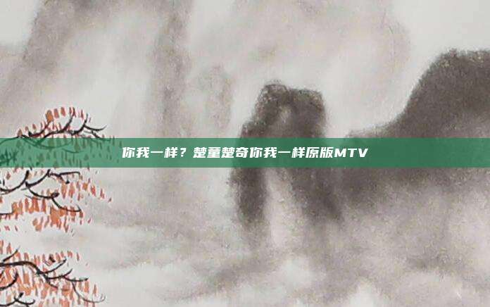 你我一样?楚童楚奇你我一样原版MTV