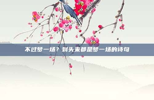不过梦一场?到头来都是梦一场的诗句
