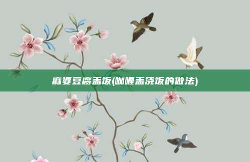 麻婆豆腐盖饭(咖喱盖浇饭的做法)