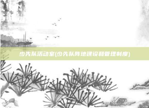 少先队活动室(少先队阵地建设和管理制度)