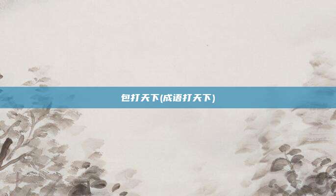 包打天下(成语打天下)