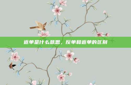 返单是什么意思,反单和返单的区别