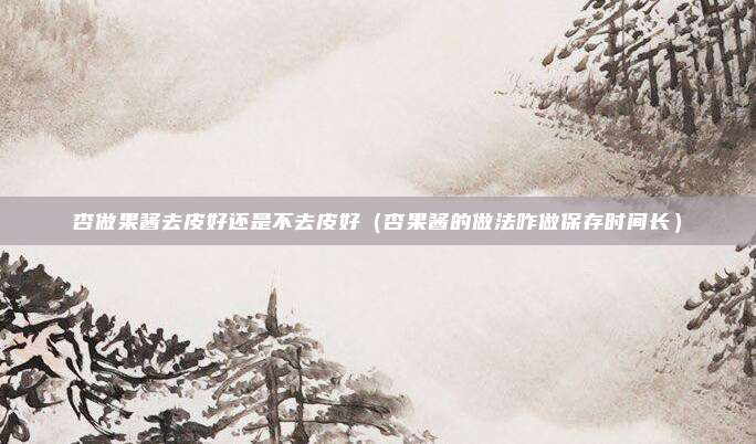 杏做果酱去皮好还是不去皮好（杏果酱的做法咋做保存时间长）