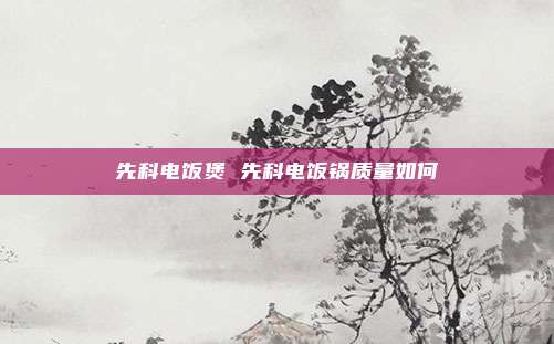 先科电饭煲 先科电饭锅质量如何